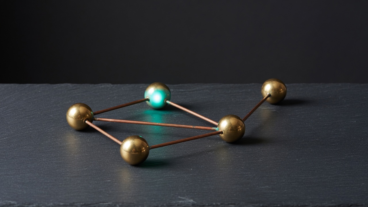 Simple network of connected brass nodes